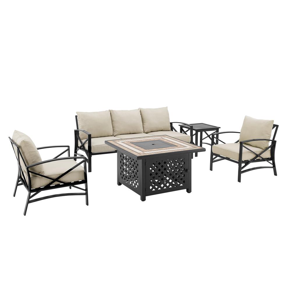 Kaplan 5Pc Outdoor Sofa Set W/ Fire Table