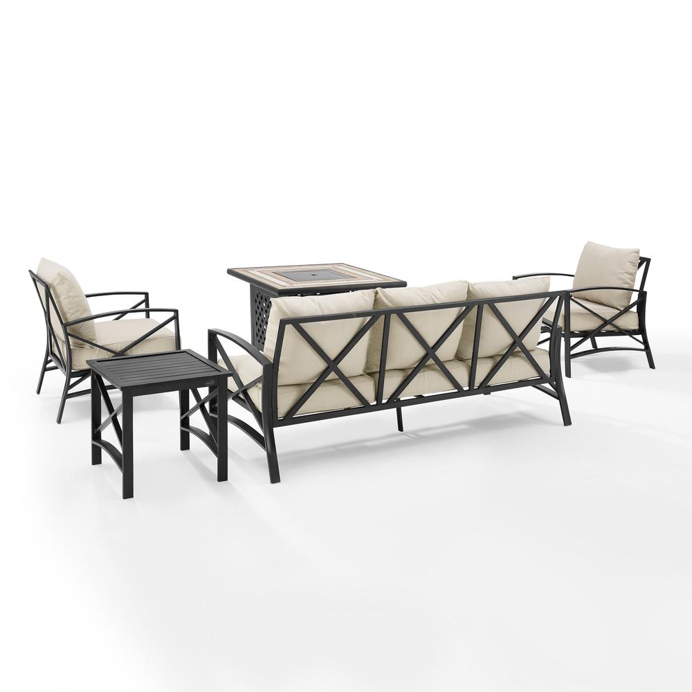 Kaplan 5Pc Outdoor Sofa Set W/ Fire Table