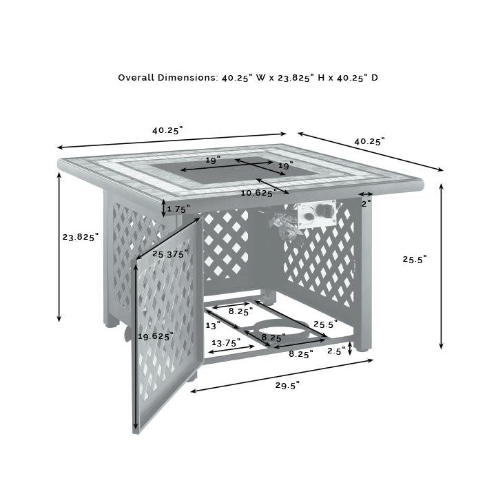Kaplan 5Pc Outdoor Sofa Set W/ Fire Table
