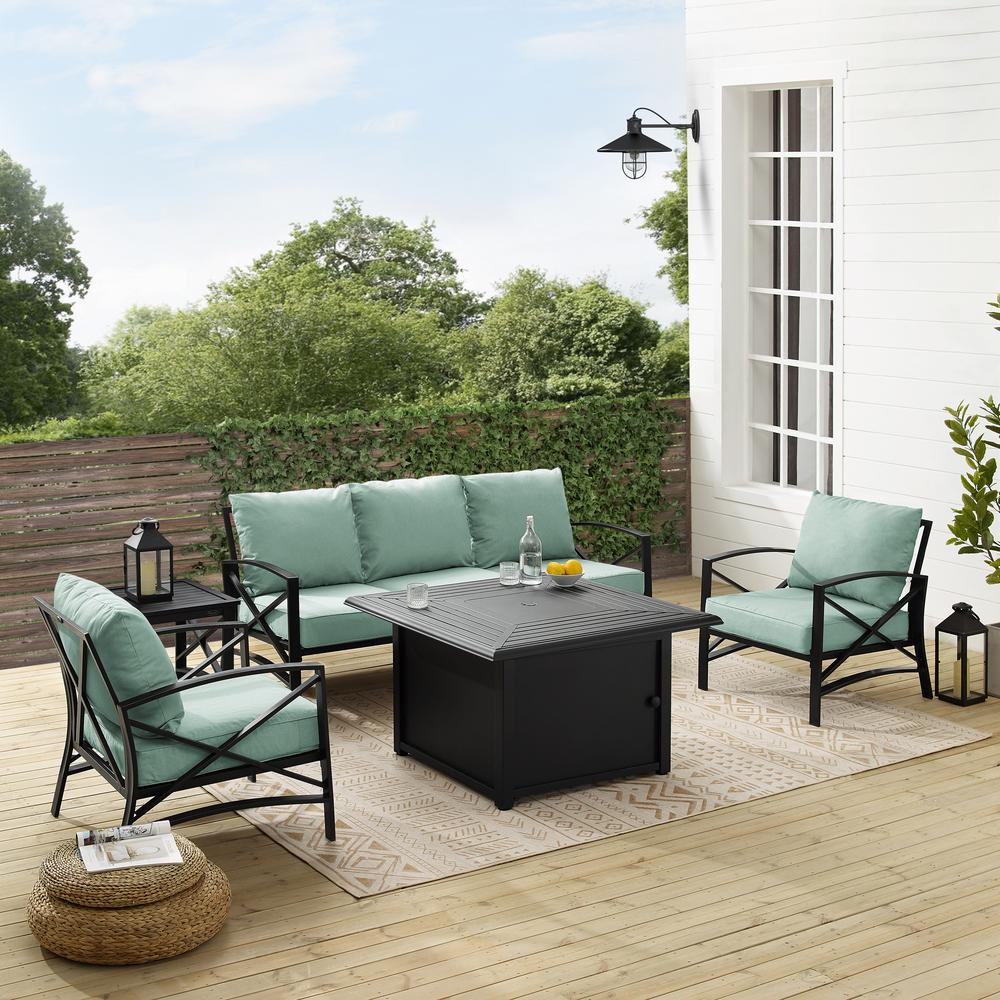 Kaplan 5Pc Outdoor Sofa Set W/ Fire Table