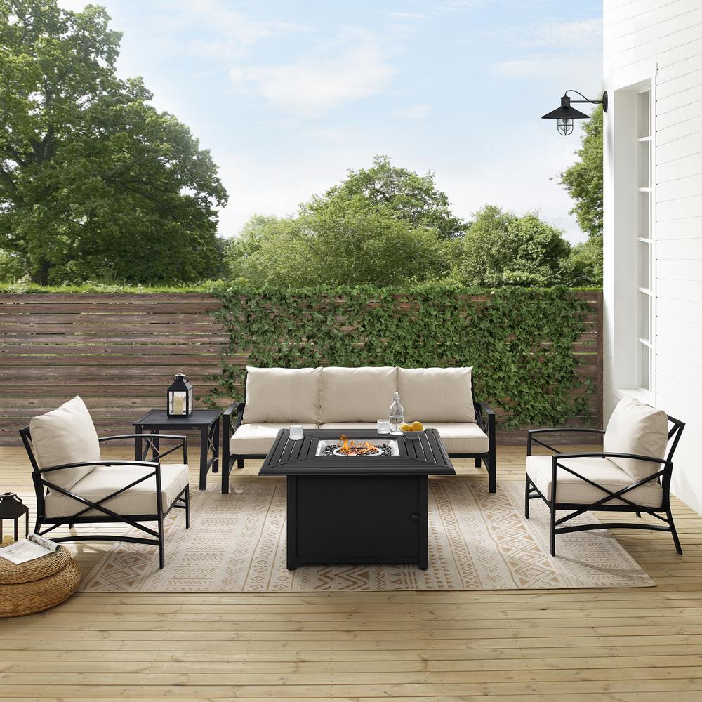 Kaplan 5Pc Outdoor Sofa Set W/ Fire Table