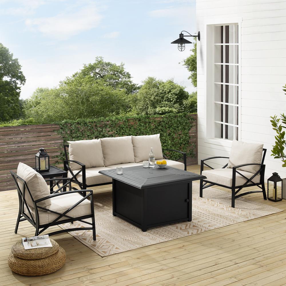 Kaplan 5Pc Outdoor Sofa Set W/ Fire Table