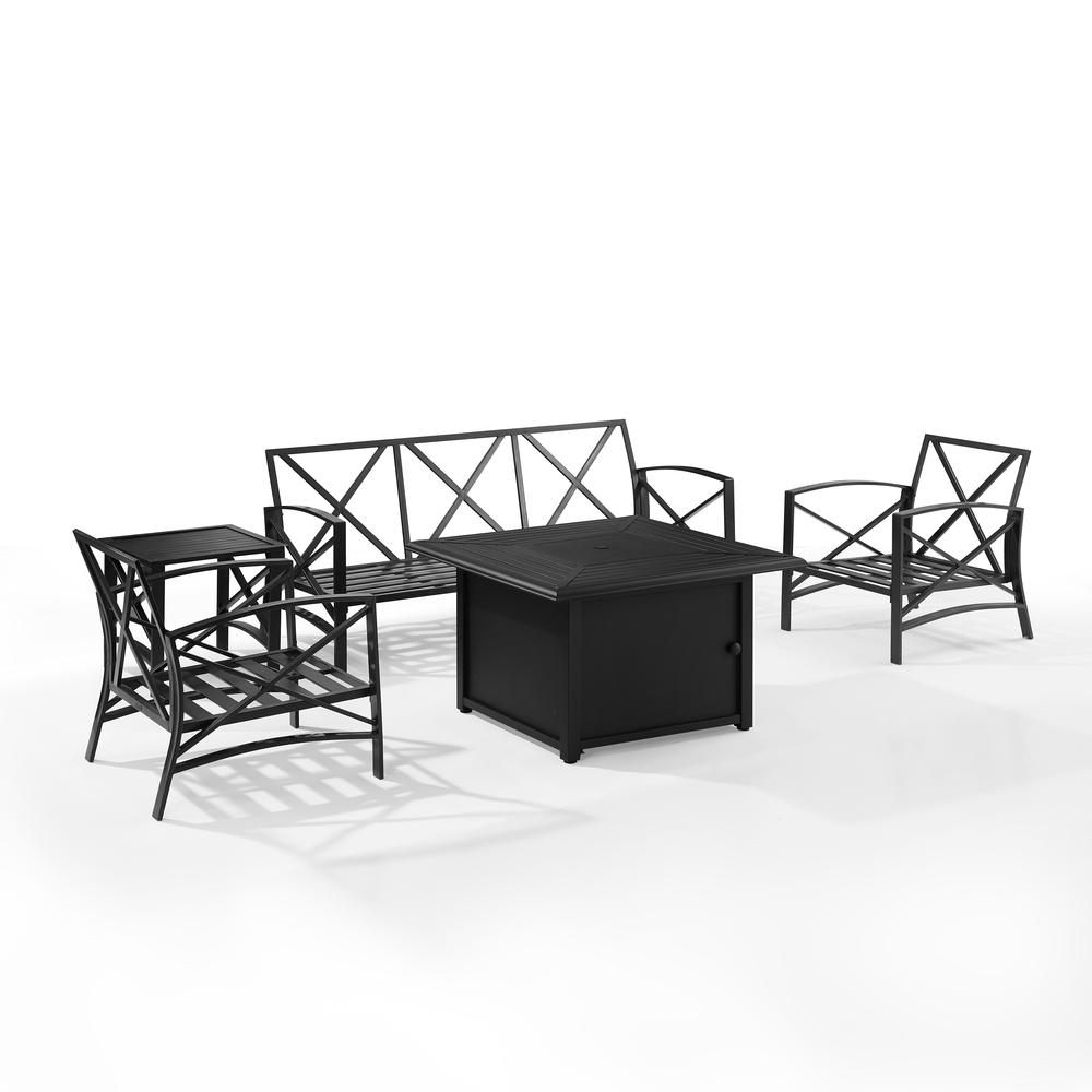 Kaplan 5Pc Outdoor Sofa Set W/ Fire Table