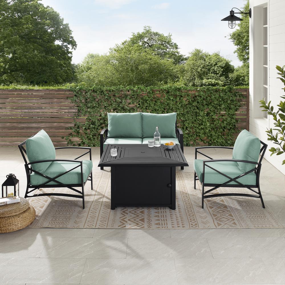 Kaplan 4Pc Outdoor Loveseat Set W/ Fire Table