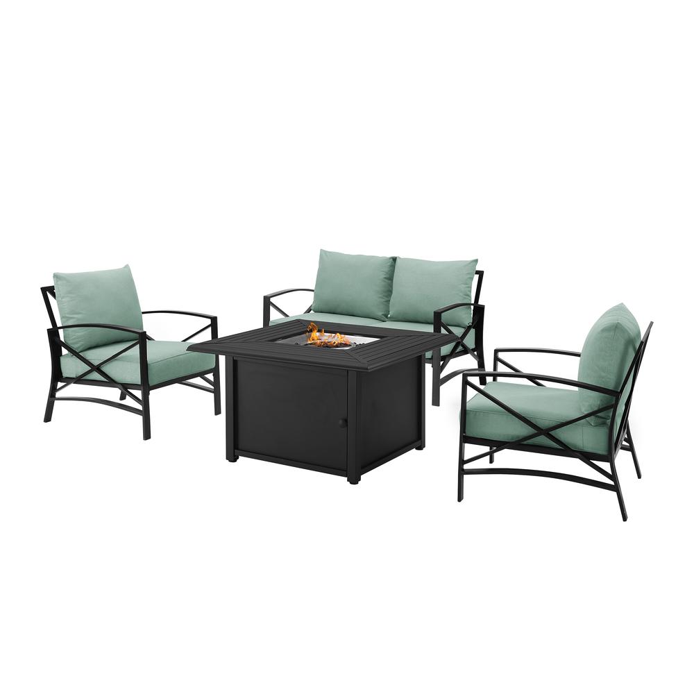 Kaplan 4Pc Outdoor Loveseat Set W/ Fire Table
