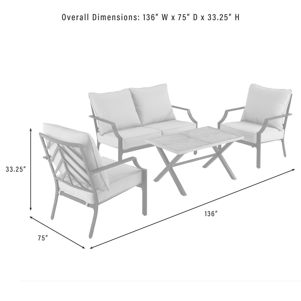 Otto 4Pc Outdoor Loveseat Patio Furniture Set