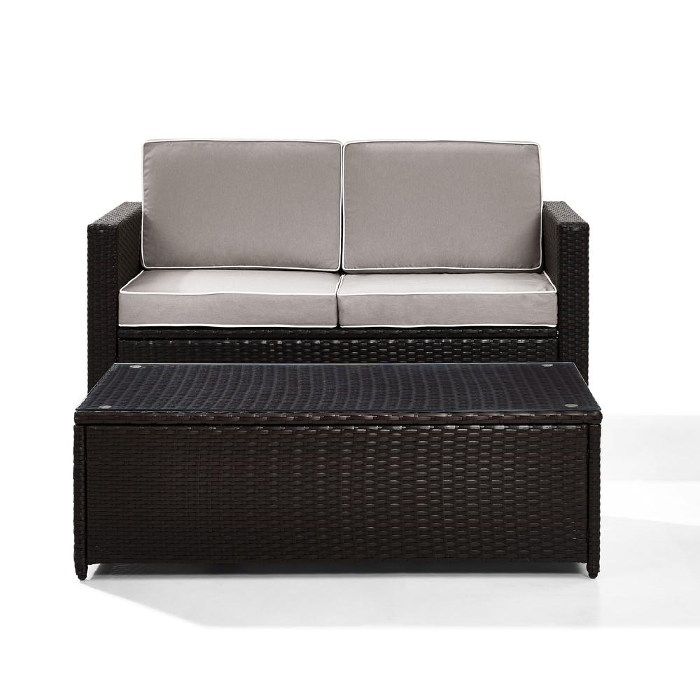 Palm Harbor 2Pc Wicker Outdoor Loveseat Patio Furniture Set