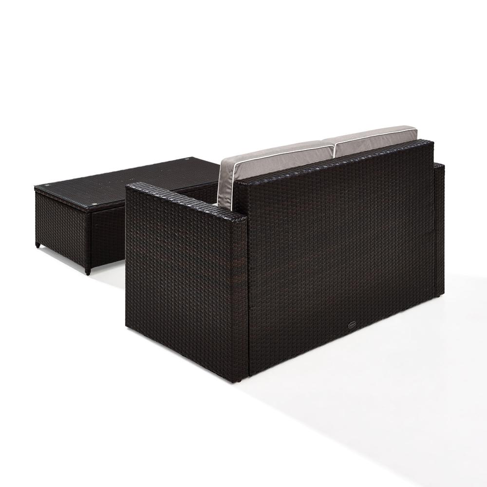 Palm Harbor 2Pc Wicker Outdoor Loveseat Patio Furniture Set