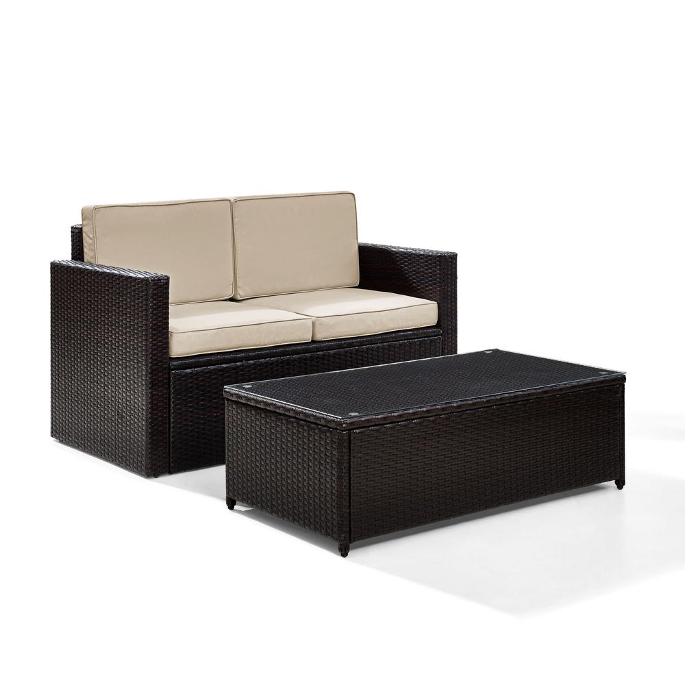 Palm Harbor 2Pc Wicker Outdoor Loveseat Patio Furniture Set