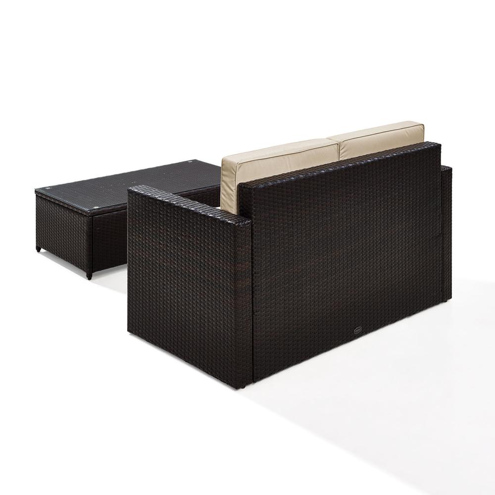 Palm Harbor 2Pc Wicker Outdoor Loveseat Patio Furniture Set