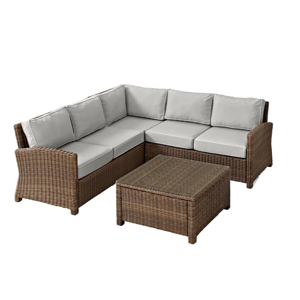 Bradenton 4Pc Wicker Outdoor Sectional Patio Furniture Set