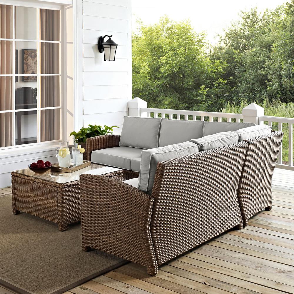 Bradenton 4Pc Wicker Outdoor Sectional Patio Furniture Set