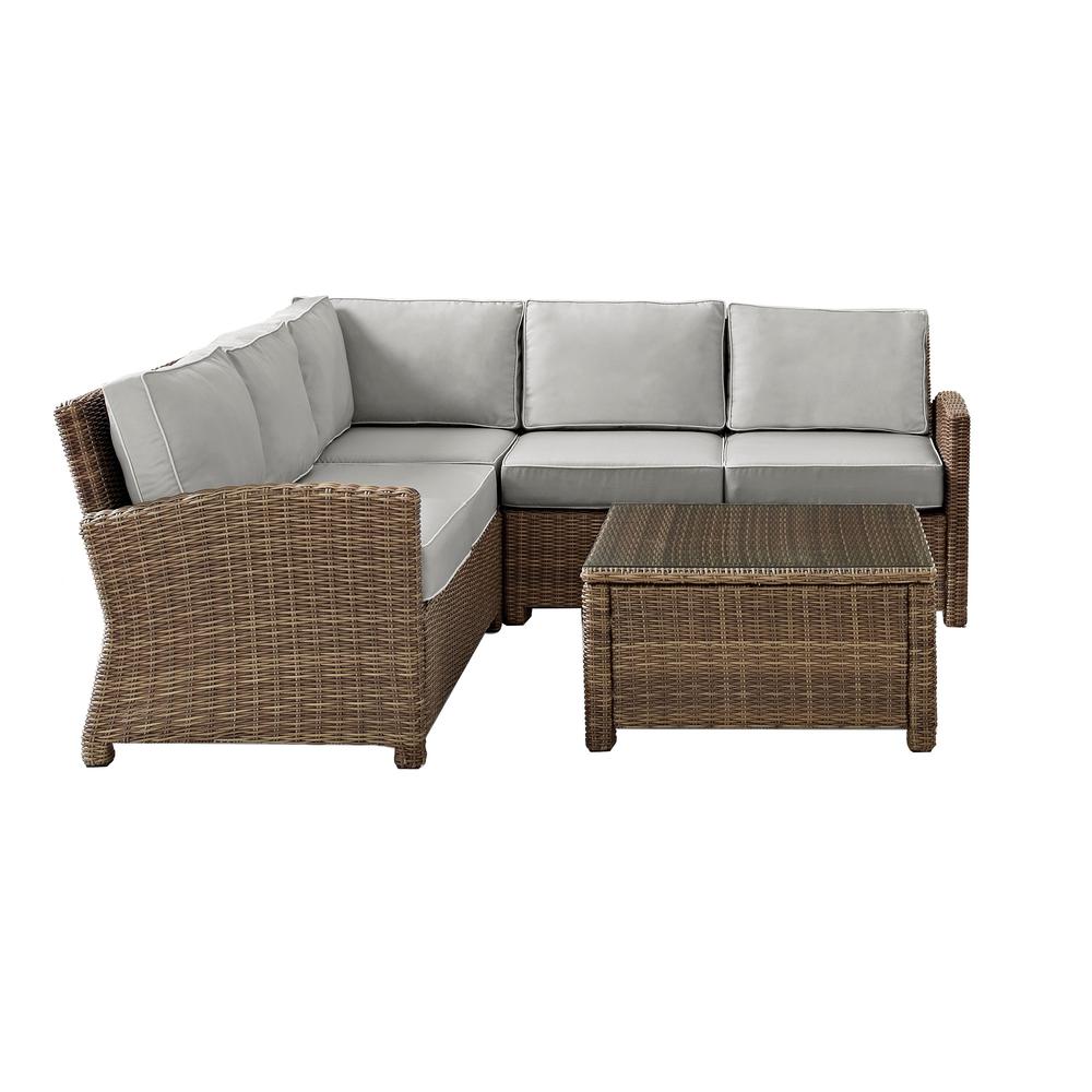 Bradenton 4Pc Wicker Outdoor Sectional Patio Furniture Set
