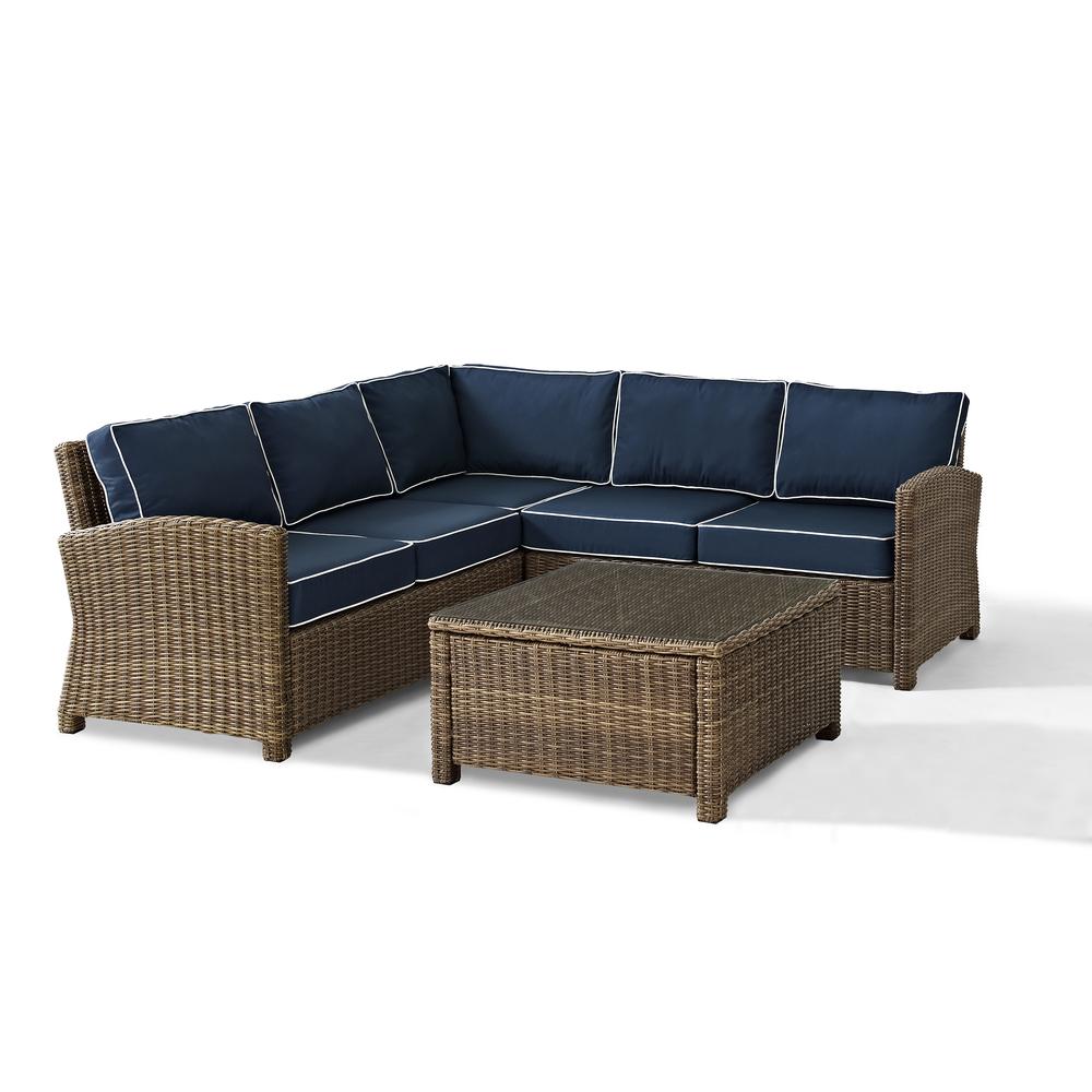 Bradenton 4Pc Wicker Outdoor Sectional Patio Furniture Set