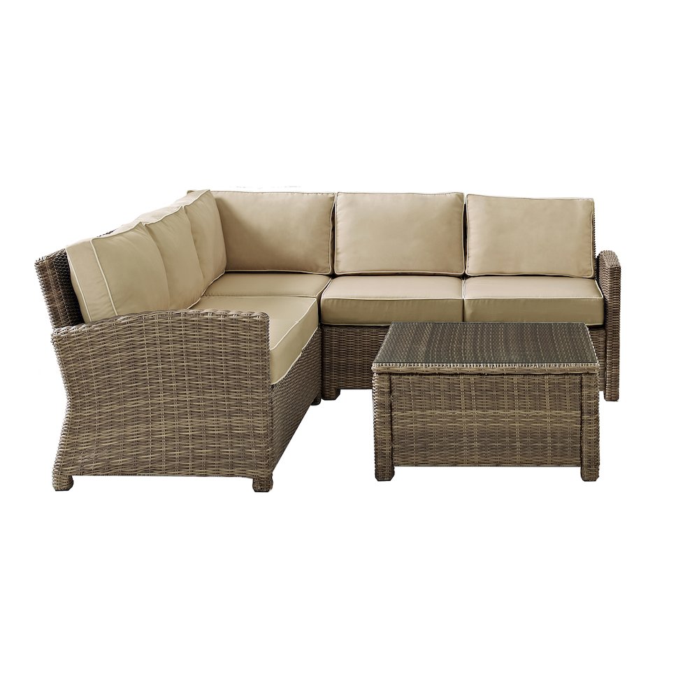 Bradenton 4Pc Wicker Outdoor Sectional Patio Furniture Set