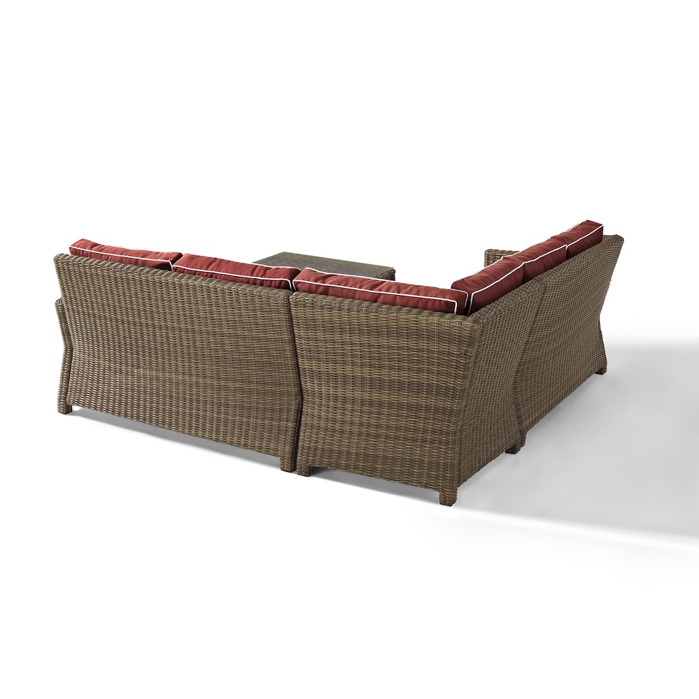 Bradenton 4Pc Wicker Outdoor Sectional Patio Furniture Set