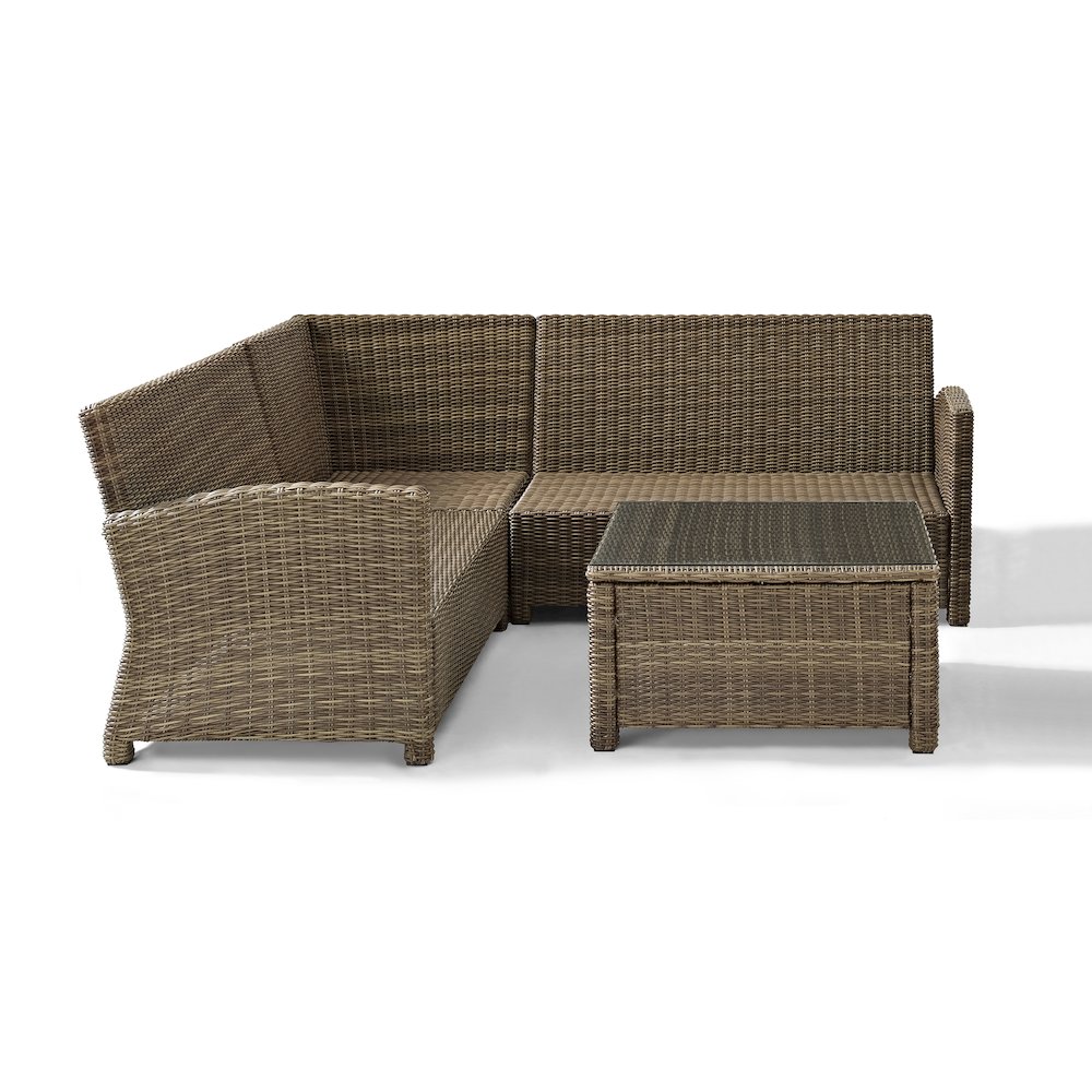 Bradenton 4Pc Wicker Outdoor Sectional Patio Furniture Set