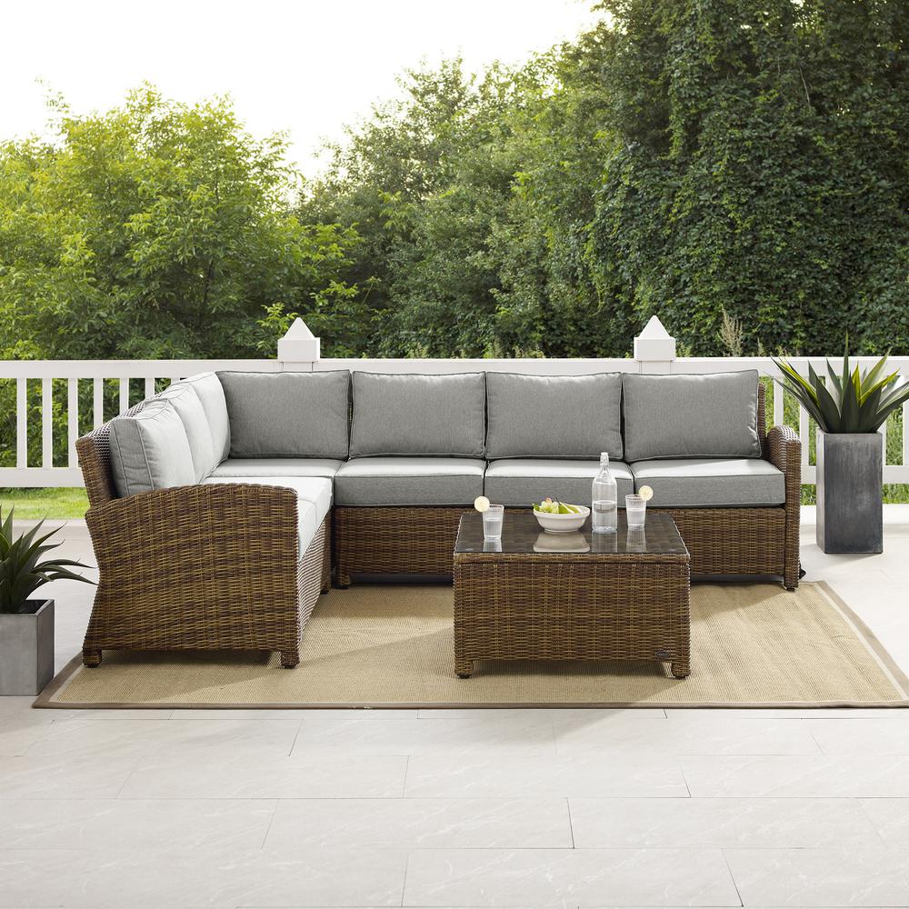 Bradenton 5Pc Wicker Outdoor Sectional Patio Furniture Set