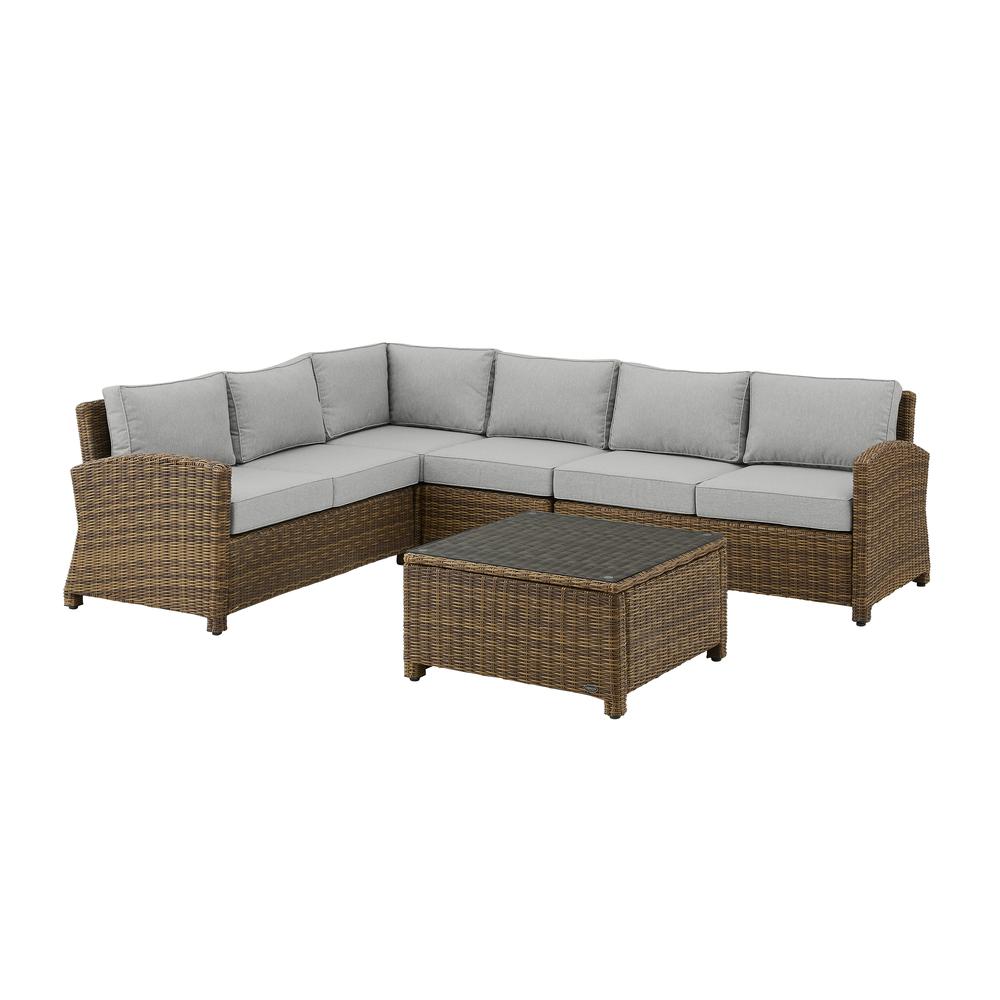 Bradenton 5Pc Wicker Outdoor Sectional Patio Furniture Set