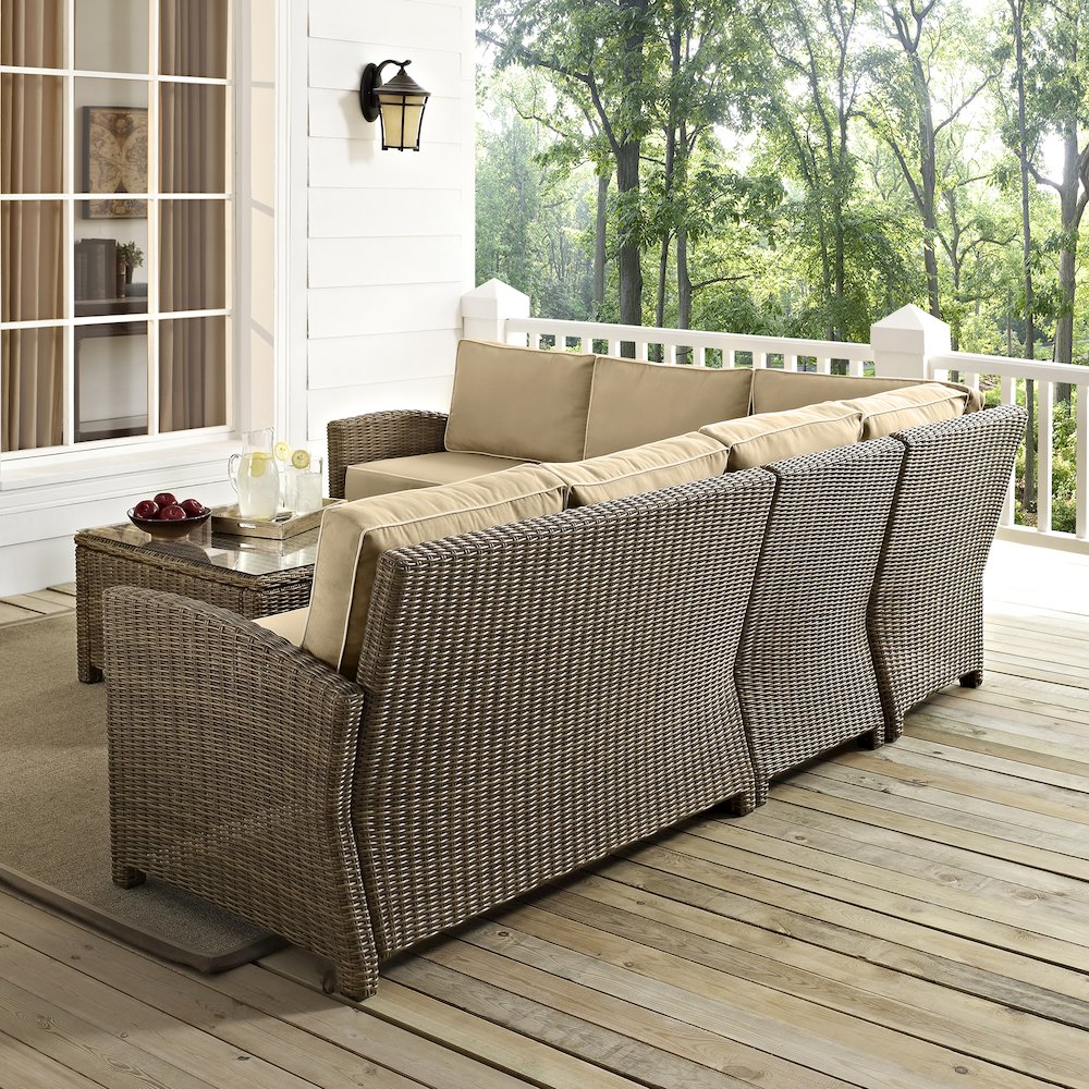 Bradenton 5Pc Wicker Outdoor Sectional Patio Furniture Set
