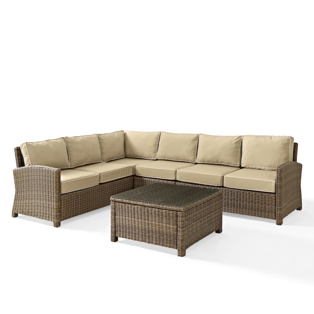 Bradenton 5Pc Wicker Outdoor Sectional Patio Furniture Set