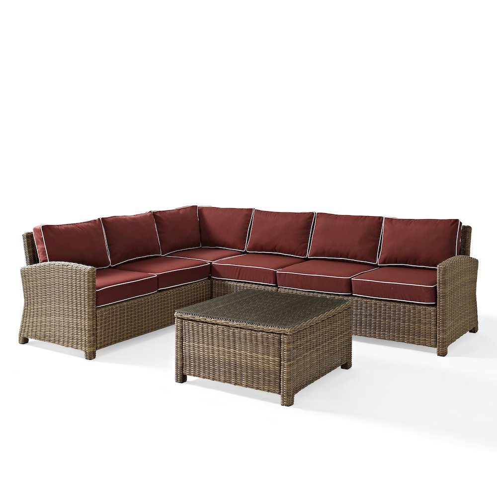 Bradenton 5Pc Wicker Outdoor Sectional Patio Furniture Set