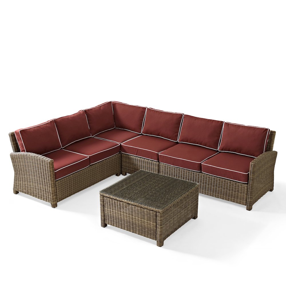 Bradenton 5Pc Wicker Outdoor Sectional Patio Furniture Set