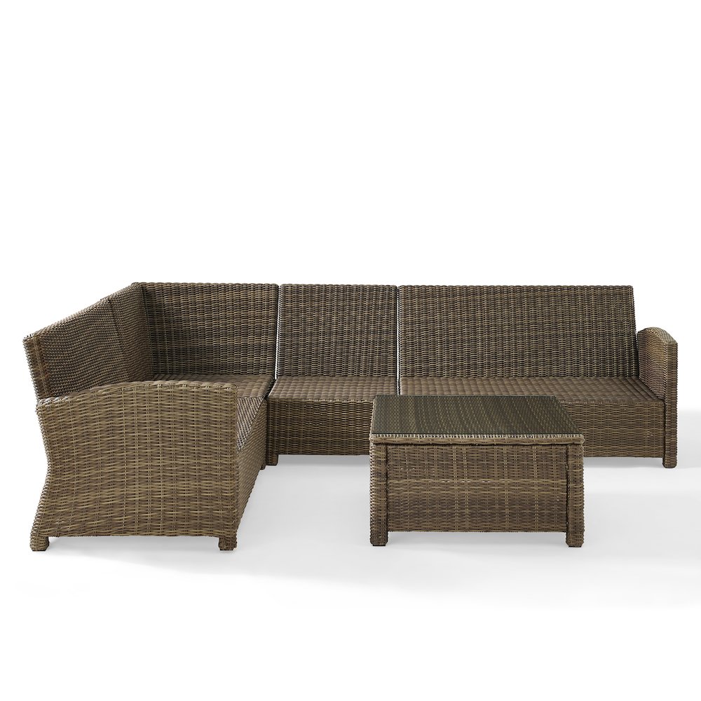 Bradenton 5Pc Wicker Outdoor Sectional Patio Furniture Set