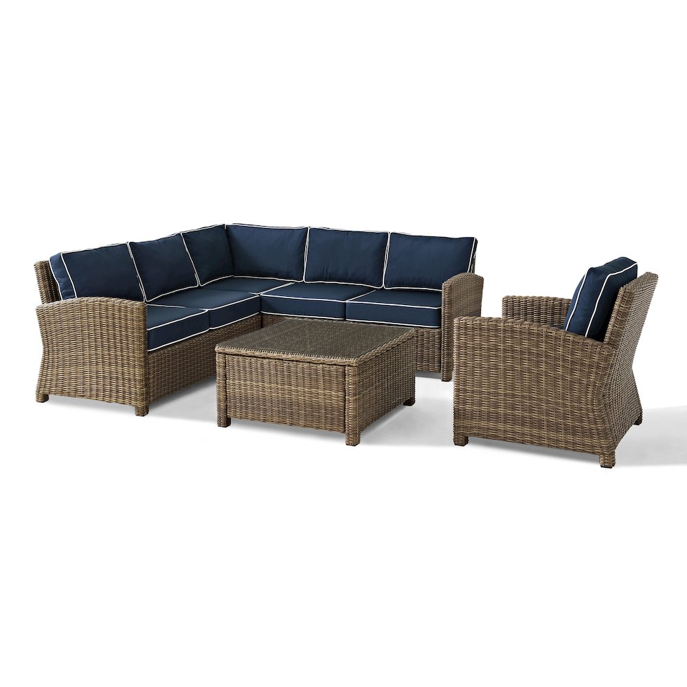 Bradenton 5Pc Wicker Outdoor Sectional Patio Furniture Set