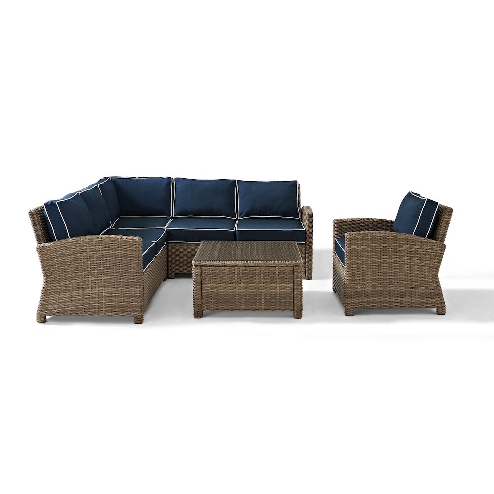 Bradenton 5Pc Wicker Outdoor Sectional Patio Furniture Set