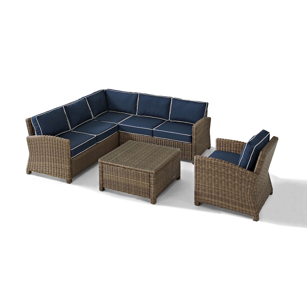 Bradenton 5Pc Wicker Outdoor Sectional Patio Furniture Set