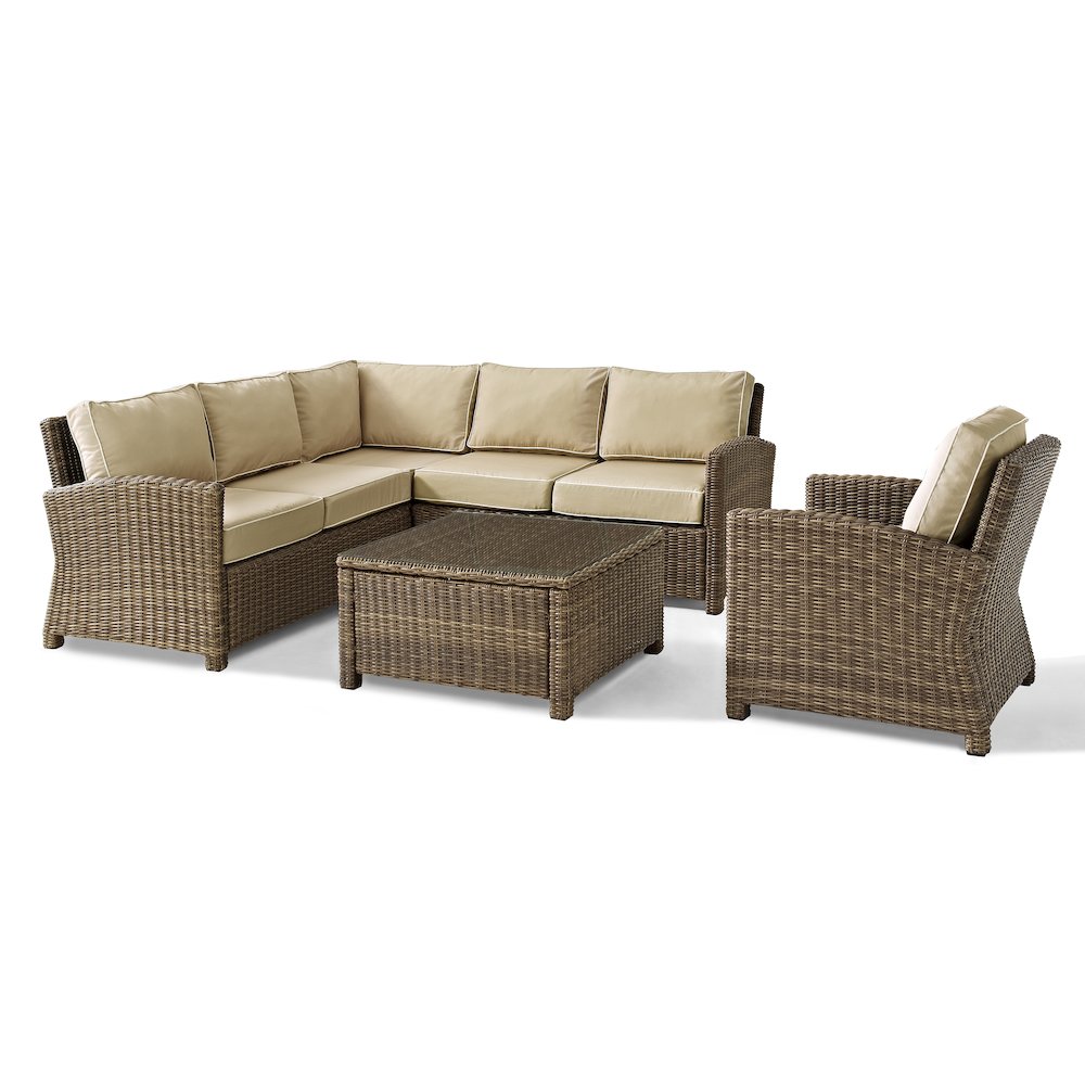 Bradenton 5Pc Wicker Outdoor Sectional Patio Furniture Set