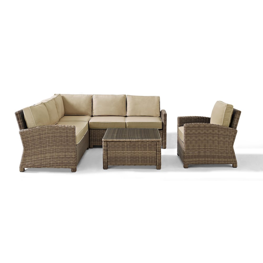 Bradenton 5Pc Wicker Outdoor Sectional Patio Furniture Set