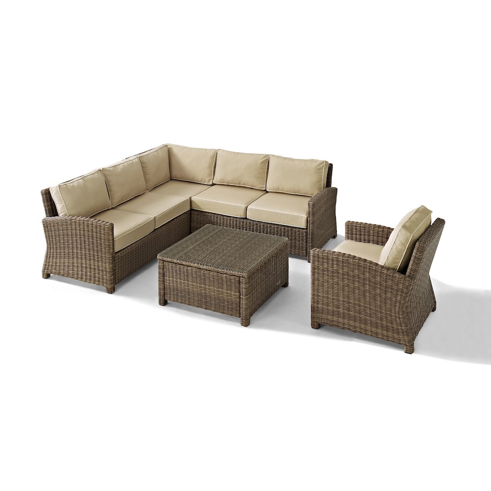 Bradenton 5Pc Wicker Outdoor Sectional Patio Furniture Set