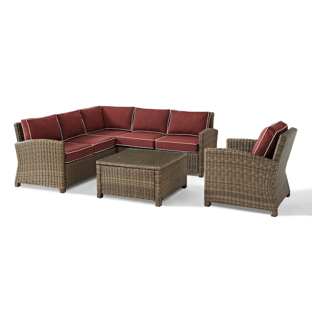 Bradenton 5Pc Wicker Outdoor Sectional Patio Furniture Set