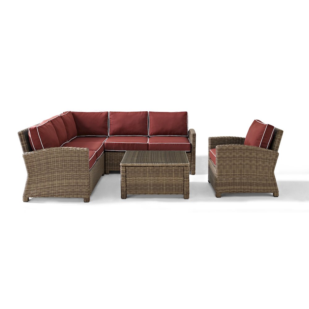 Bradenton 5Pc Wicker Outdoor Sectional Patio Furniture Set
