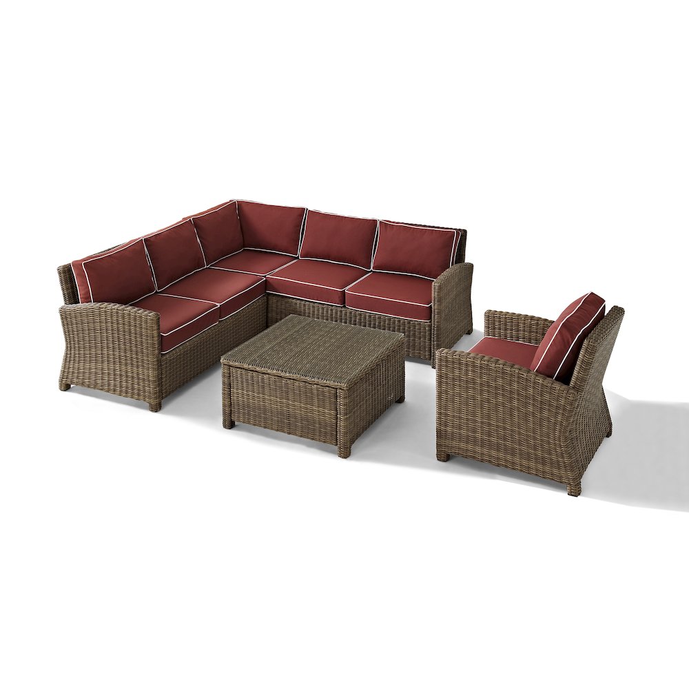Bradenton 5Pc Wicker Outdoor Sectional Patio Furniture Set