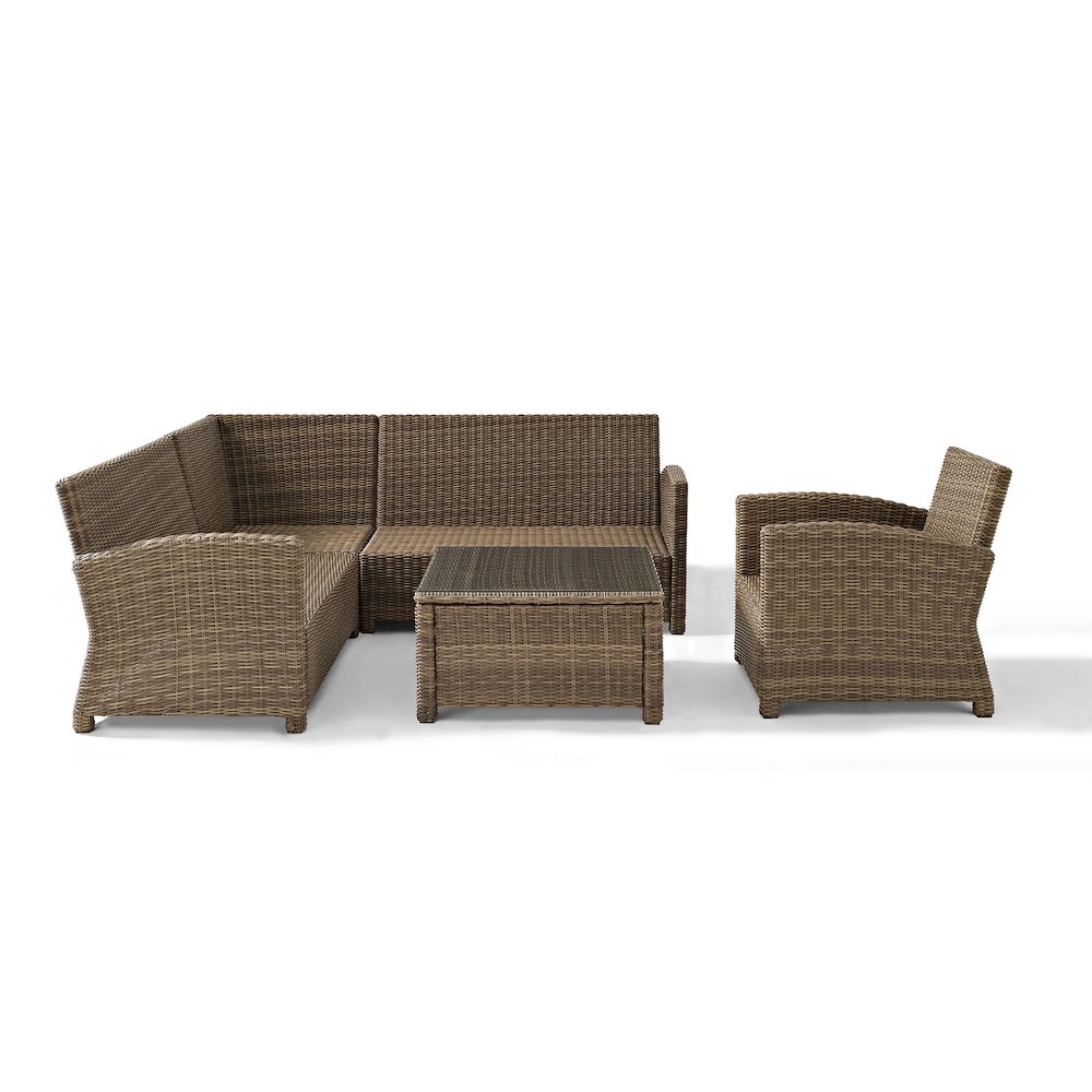 Bradenton 5Pc Wicker Outdoor Sectional Patio Furniture Set