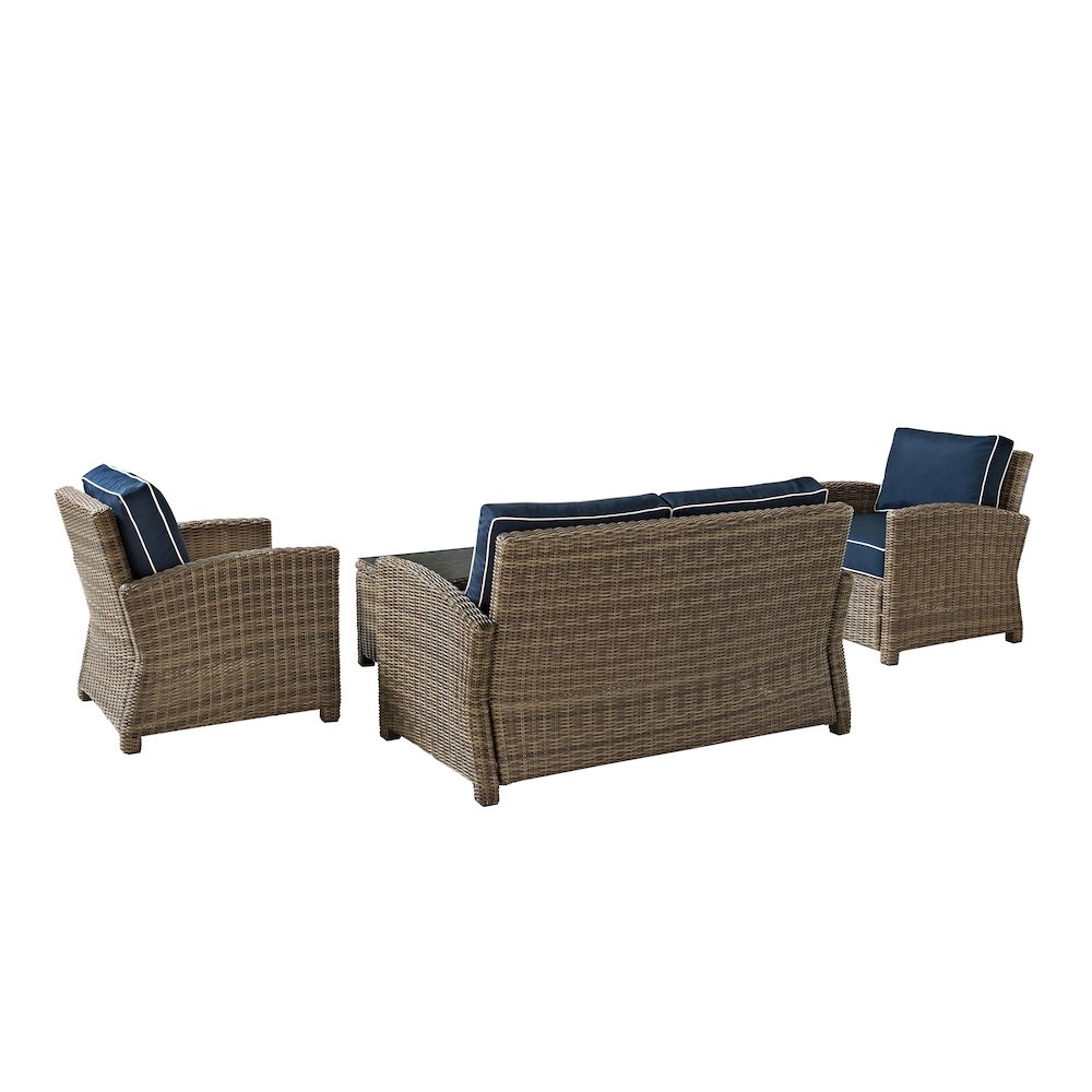 Bradenton 4Pc Wicker Outdoor Loveseat Patio Furniture Set