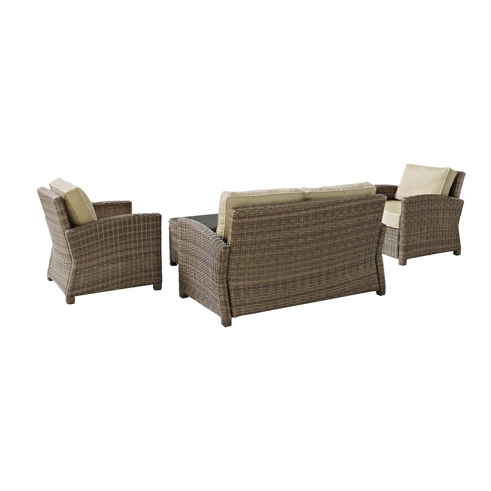 Bradenton 4Pc Wicker Outdoor Loveseat Patio Furniture Set