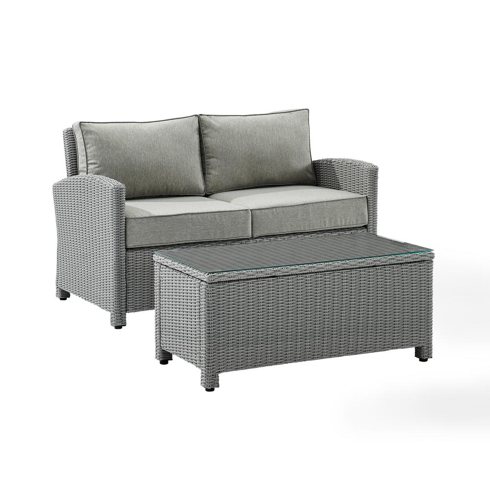 Bradenton 2Pc Wicker Outdoor Loveseat Patio Furniture Set
