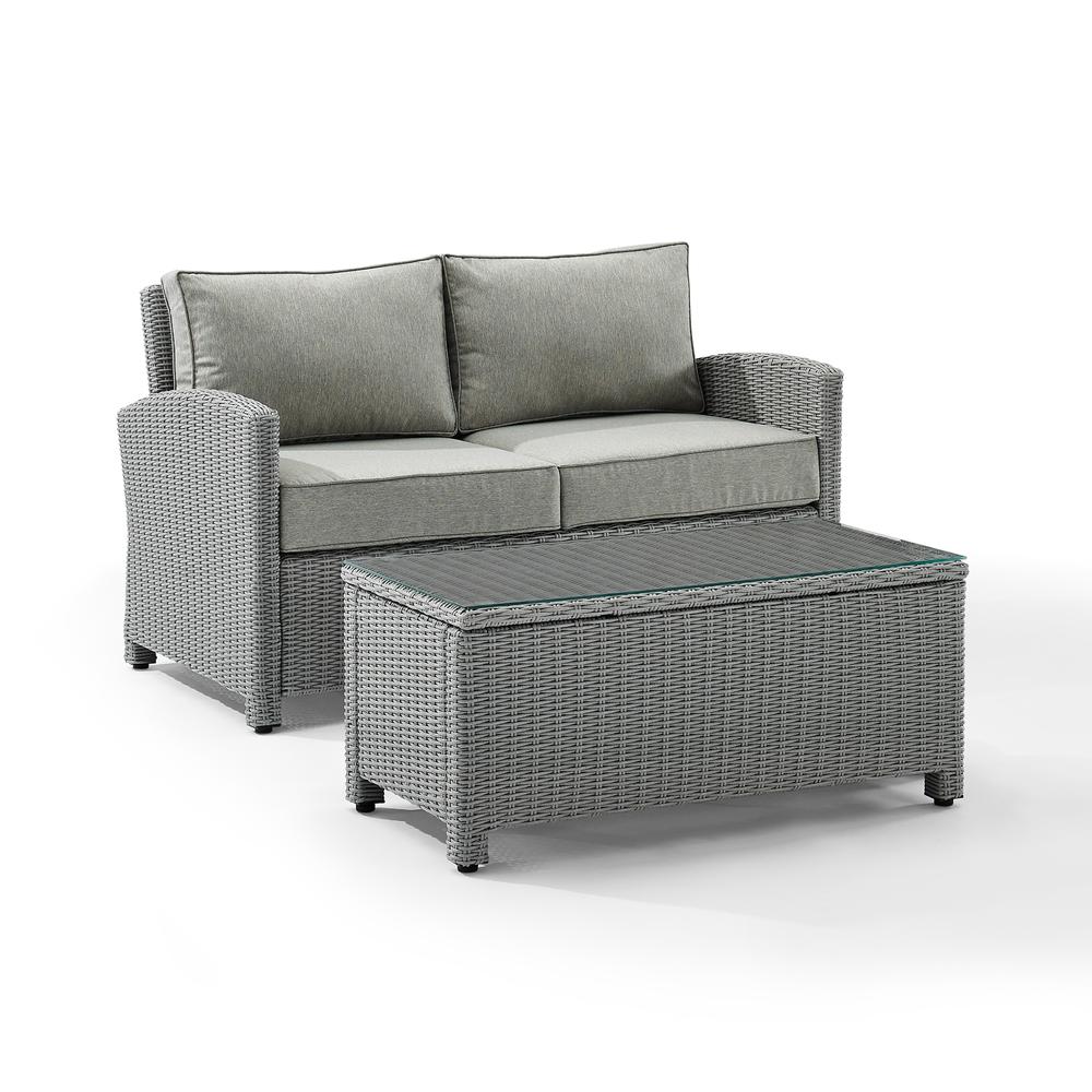 Bradenton 2Pc Wicker Outdoor Loveseat Patio Furniture Set