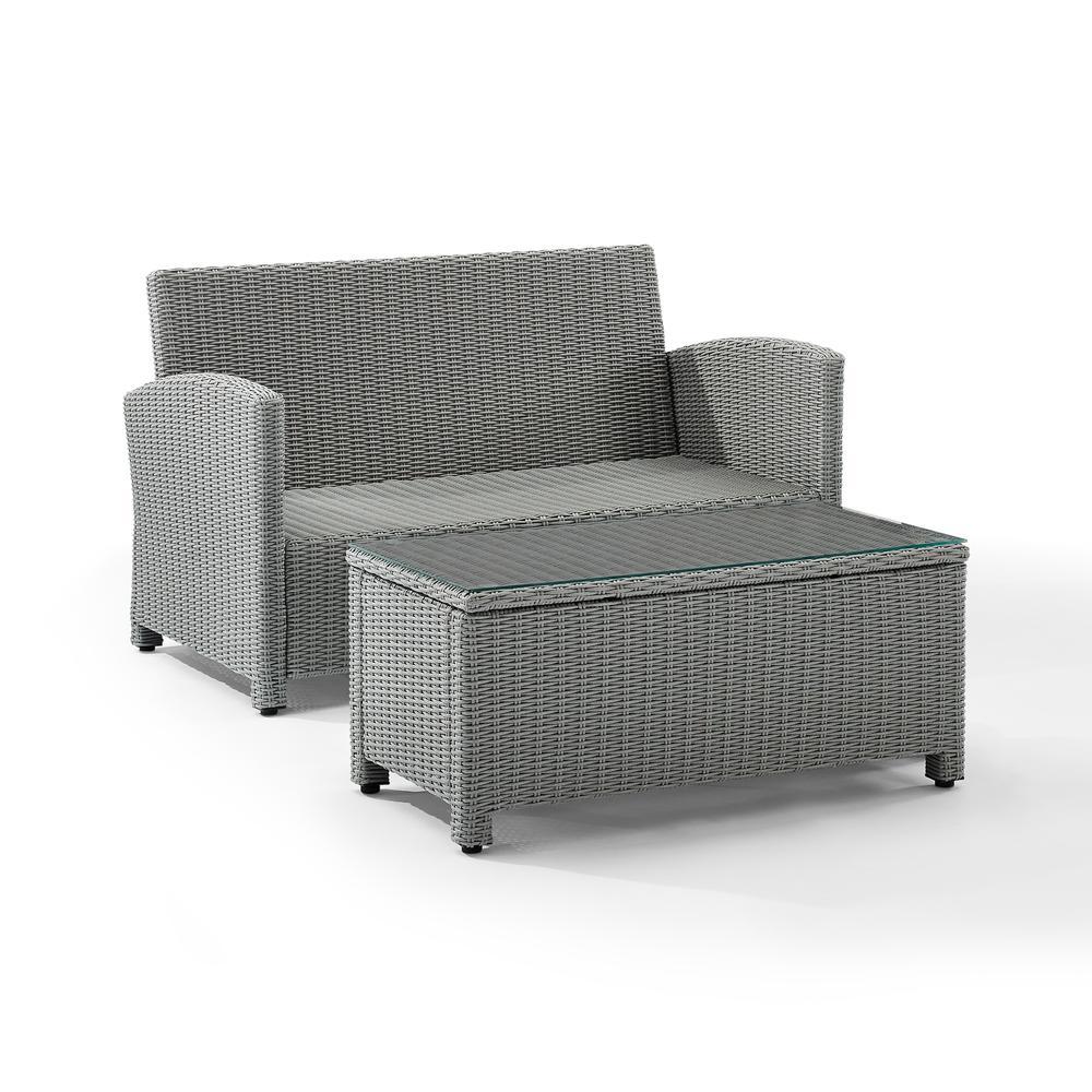 Bradenton 2Pc Wicker Outdoor Loveseat Patio Furniture Set