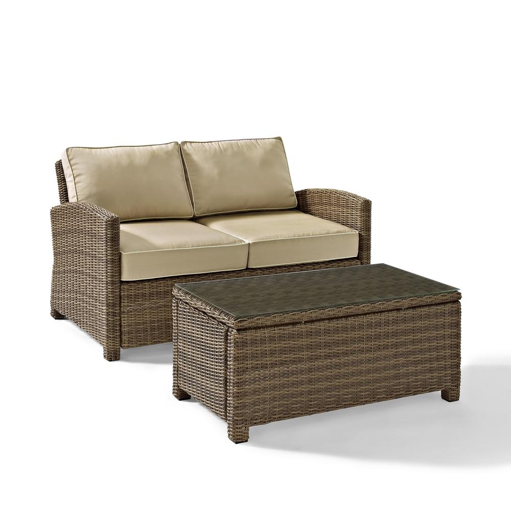 Bradenton 2Pc Wicker Outdoor Loveseat Patio Furniture Set