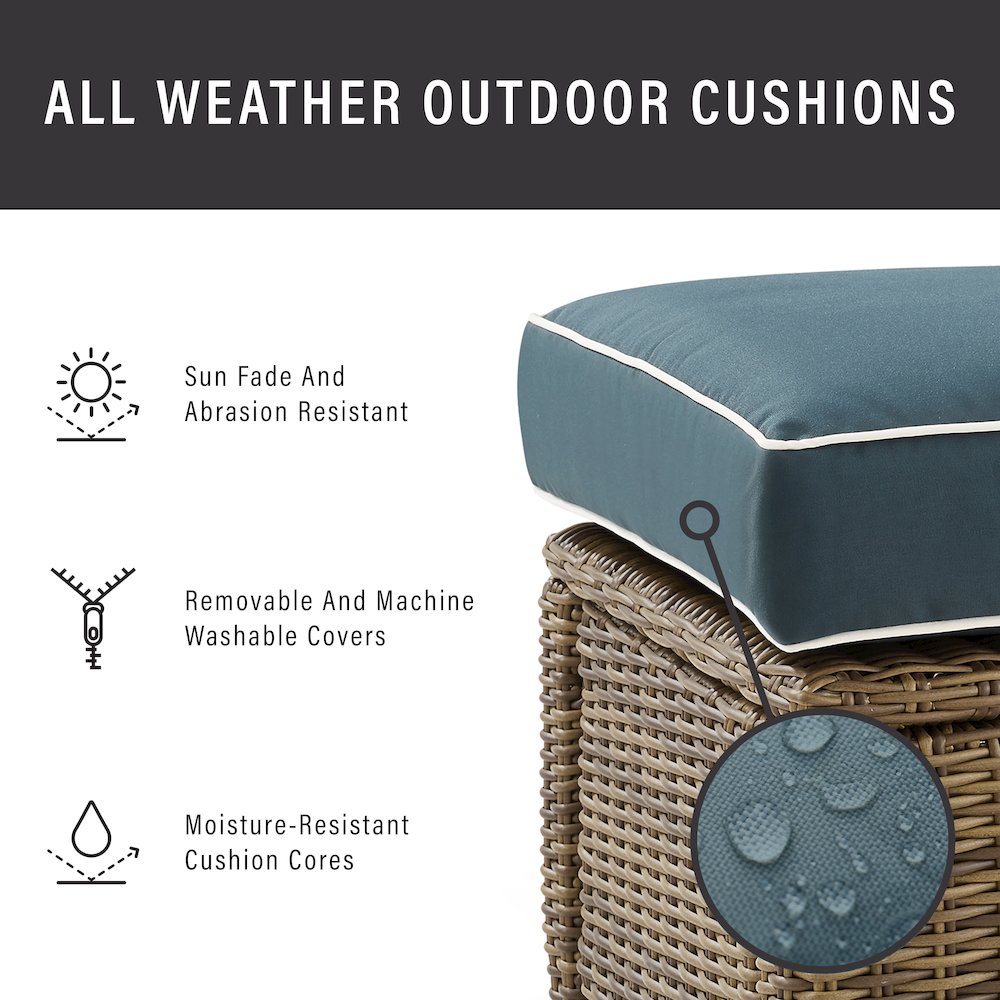 Bradenton 5Pc Wicker Outdoor Loveseat Patio Furniture Set