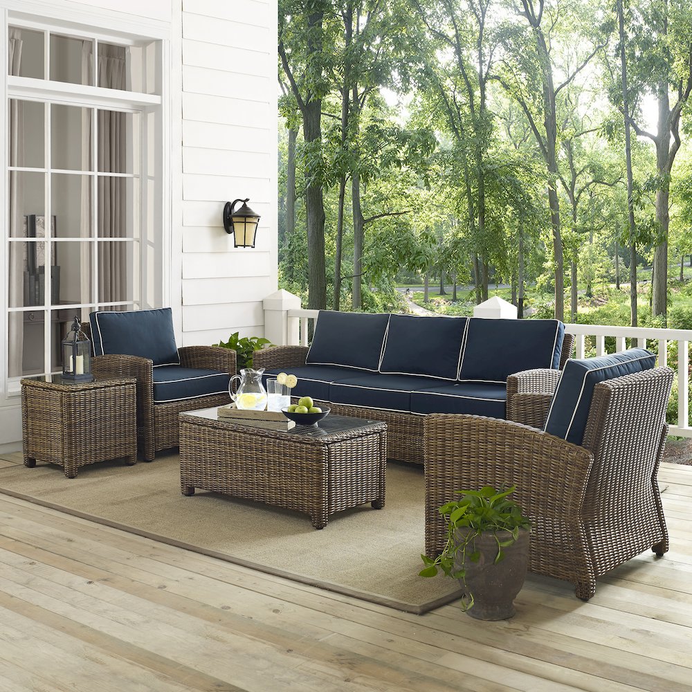 Bradenton 5Pc Wicker Outdoor Sofa Patio Furniture Set