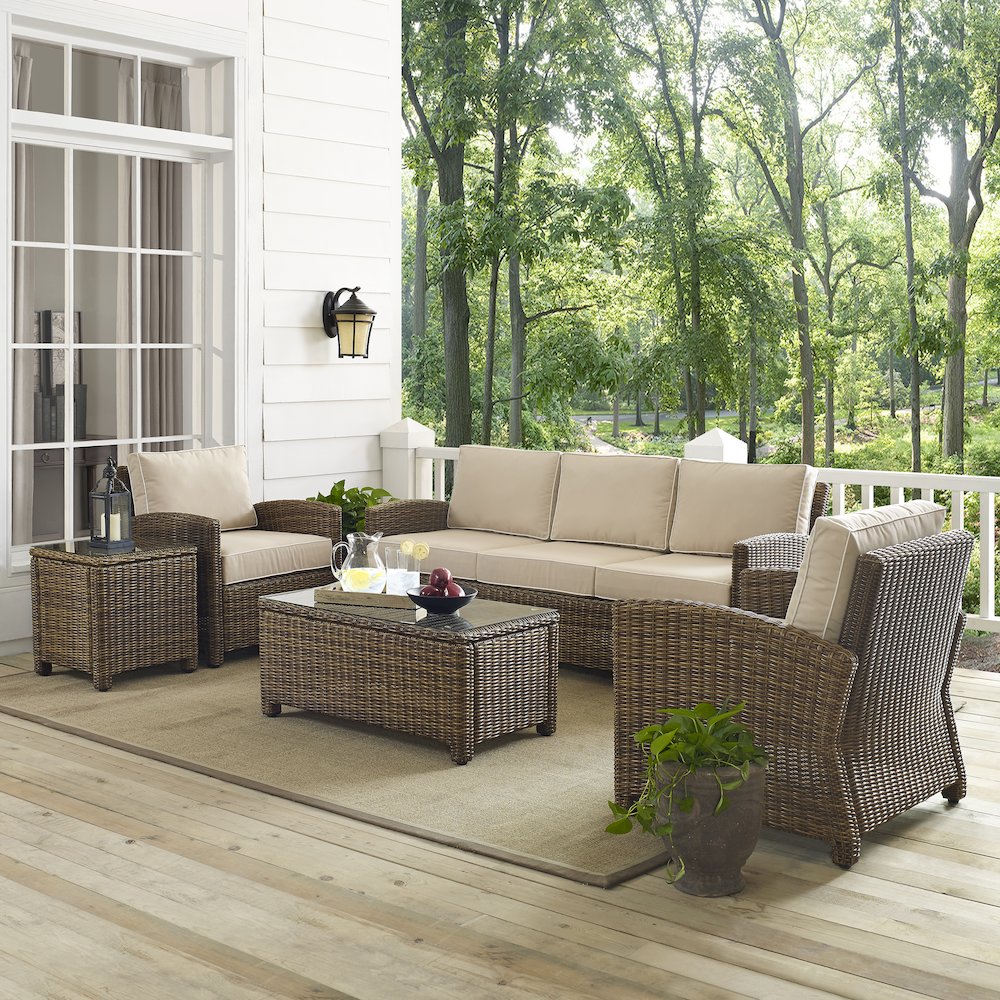 Bradenton 5Pc Wicker Outdoor Sofa Patio Furniture Set