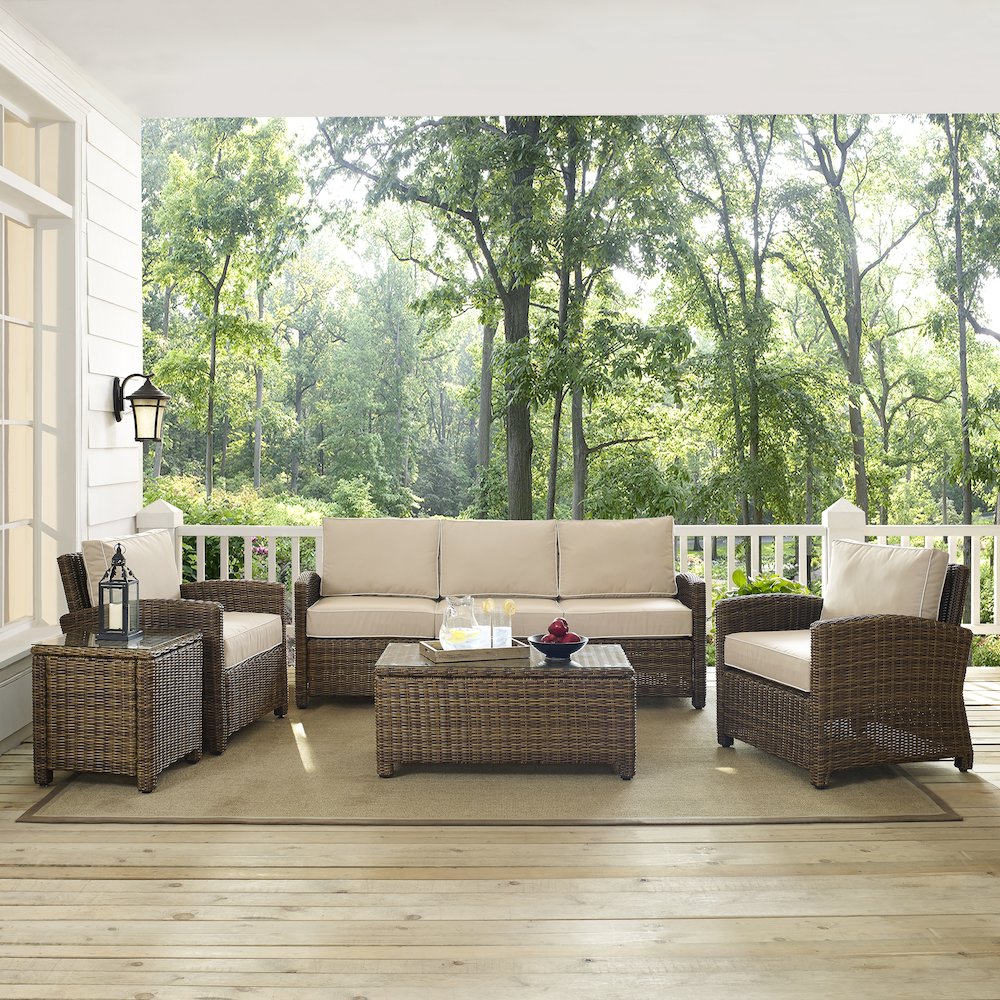 Bradenton 5Pc Wicker Outdoor Sofa Patio Furniture Set