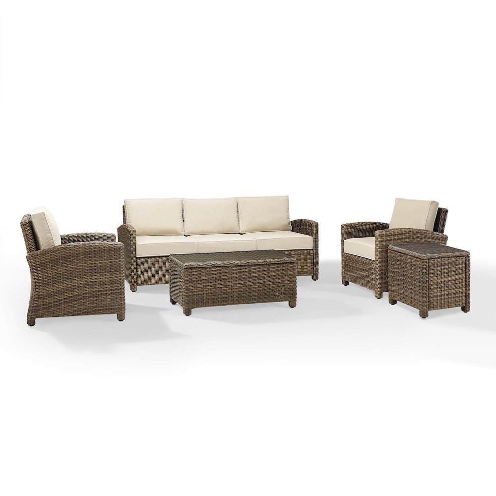 Bradenton 5Pc Wicker Outdoor Sofa Patio Furniture Set
