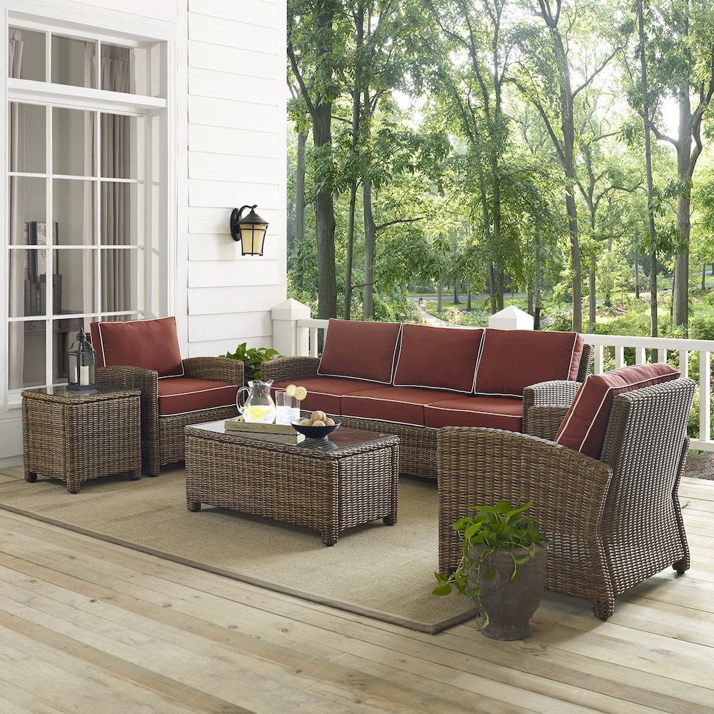 Bradenton 5Pc Wicker Outdoor Sofa Patio Furniture Set